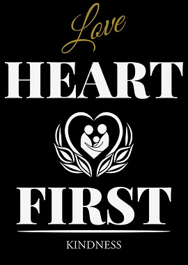 Love Heart First Kindness Graphic – Dark Edition