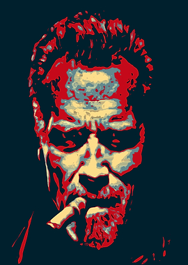 Arnold Schwarzenegger smoking Cigar Pop Art Portrait