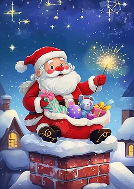 Santa Claus Sparkler Chimney