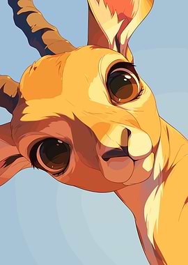 Cartoon Gazelle Portrait