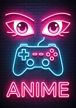 Anime Gaming Neon Sign