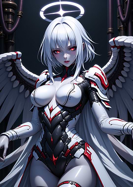 Anime Angel with Wings and Halo