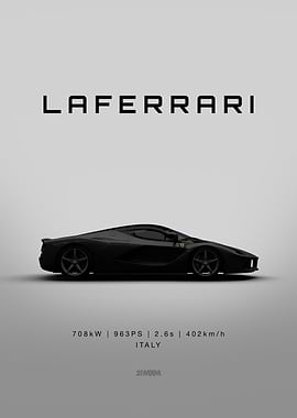 LaFerrari Black Car Poster