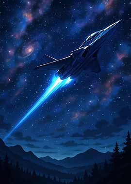 Jet Fighter Starry Night