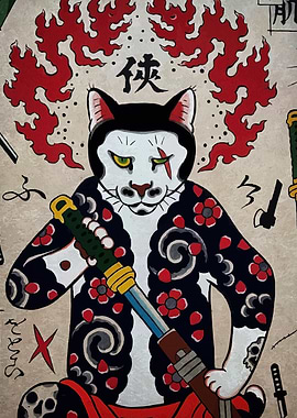 Yakuza Cat with Sword
