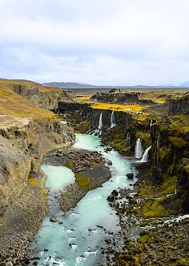 Icelandic Canyon with Turquoise River