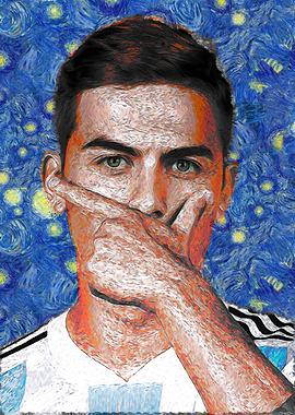 Paulo Dybala Starry Night Portrait