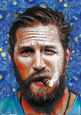 Tom Hardy Starry Night Portrait
