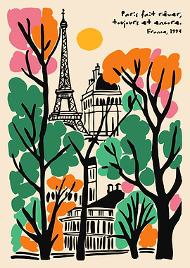 Paris cityscape with Eiffel Tower