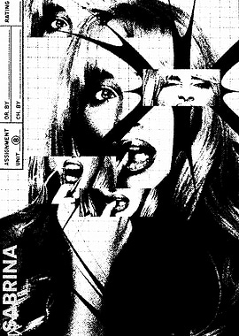 Sabrina Black and White Glitch Art