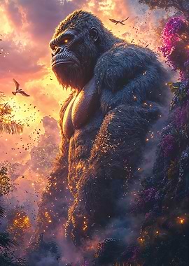 Majestic Gorilla in a Lush Jungle