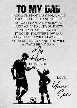 Soccer Dad & Son Poster – Perfect Gift for Dad Who Loves Soccer