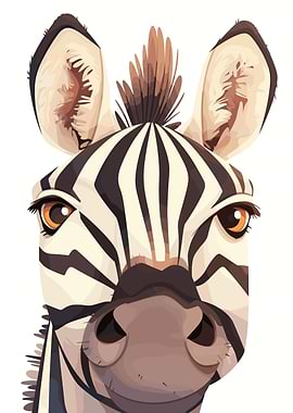Zebra Portrait Illustration
