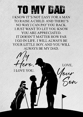 Golf Dad & Son Poster – Perfect Gift for Dad Who Loves Golf