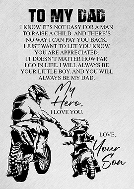 Dirt Bike Dad & Son Poster – Perfect Gift for Adventure-Loving Dad