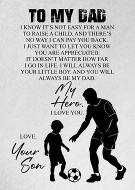 Football Dad & Son Poster – Perfect Gift for Dad Who Loves Football
