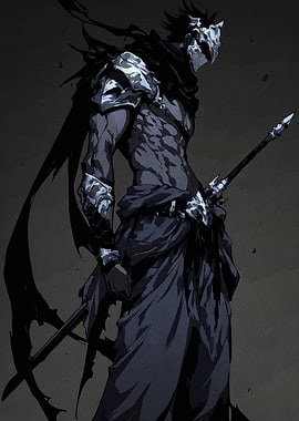 Dark Fantasy Warrior with Mask