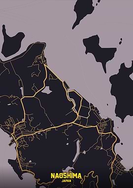 Naoshima, Japan Map Art