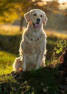 Golden Retriever in Golden Light