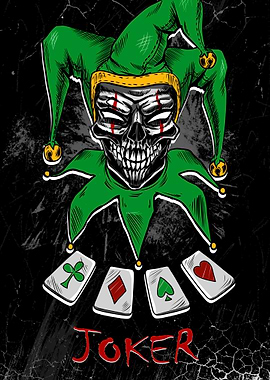 Skull Joker with Playing Cards