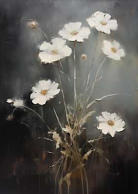 White Flowers Dark Floral