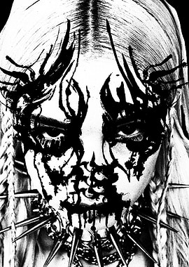 Monochrome Portrait with Spiked Collar