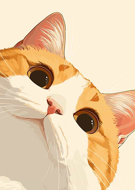 Orange and White Cat Close-Up