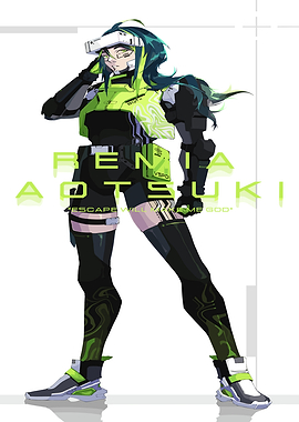 Renia Aotsuki: Cyberpunk Character Illustration