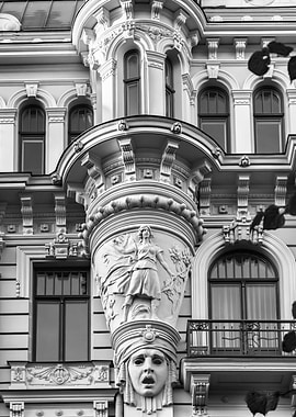 Art Nouveau Building Facade Detail