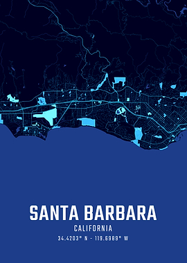 Santa Barbara Midnight City Map