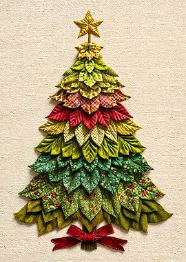 Fabric Christmas Tree with Star Topper