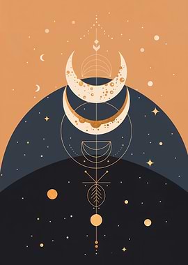 Celestial Moon Phases Art