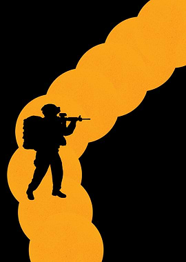 Silhouette of Soldier with Rifle