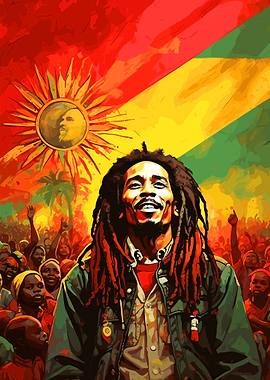 Bob Marley Crowd Art