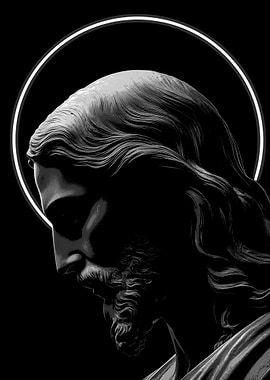 Jesus Christ Portrait with Halo