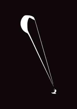 Minimalist Paragliding Silhouette
