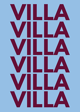 Aston Villa | VILLA Claret and Blue | Poster