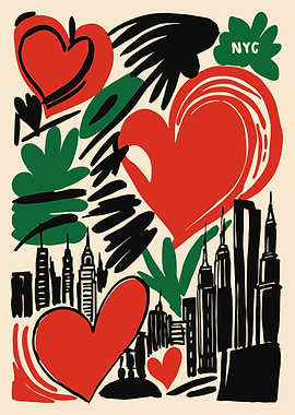 NYC Love Abstract Art