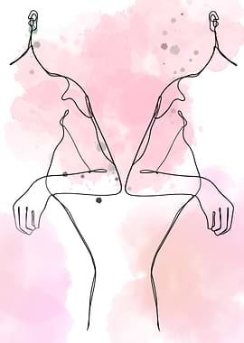 Abstract Line Art Female Torso