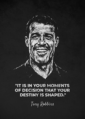 Tony Robbins Inspirational Moment Quote Poster