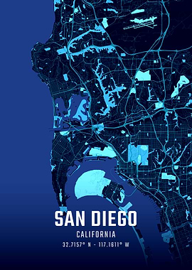 San Diego Midnight City Map