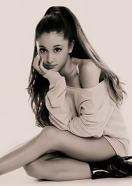 Ariana Grande Portrait in Sepia Tone