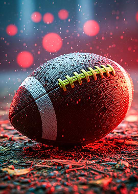 Wet Football Close-Up