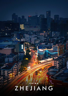 Zhejiang, China at Night