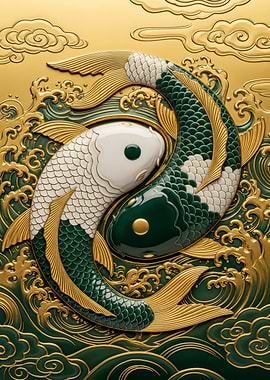 Yin Yang Koi Fish Art