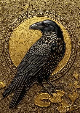 Raven on Golden Ornate