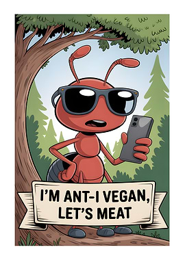 Ant-i Vegan Cartoon
