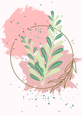 Floral design with pink and green