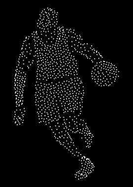 Basketball Player Silhouette Dot Art