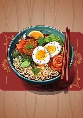 Ramen Bowl Illustration